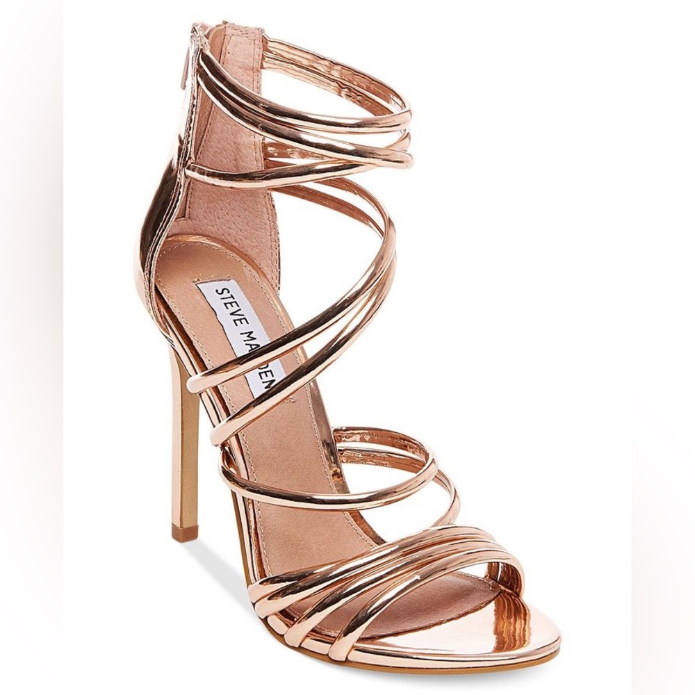 Steve Madden Rose Gold Strappy High Heel Sandals